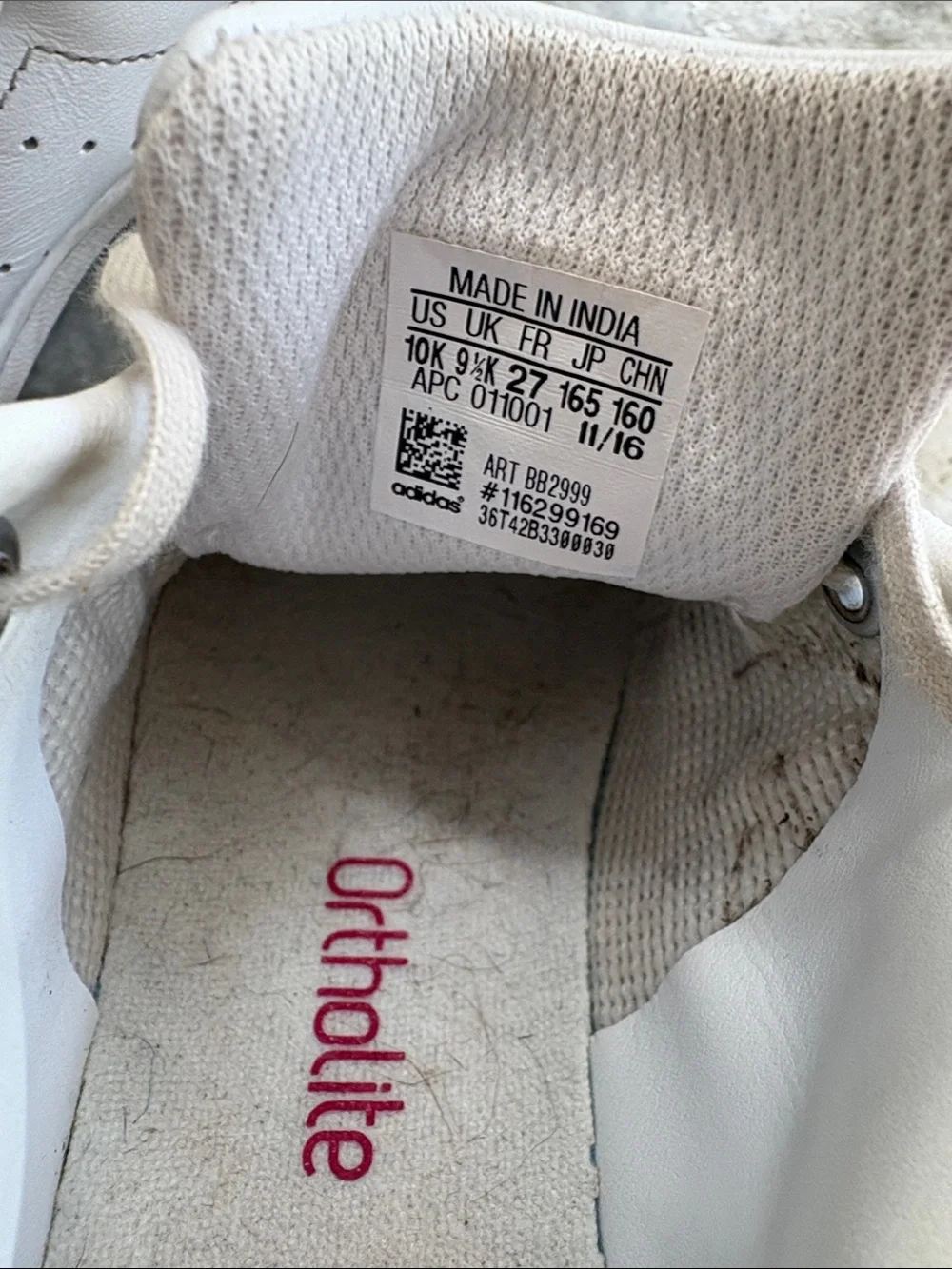 adidas Kids White Sneakers with Pink Heel Accents